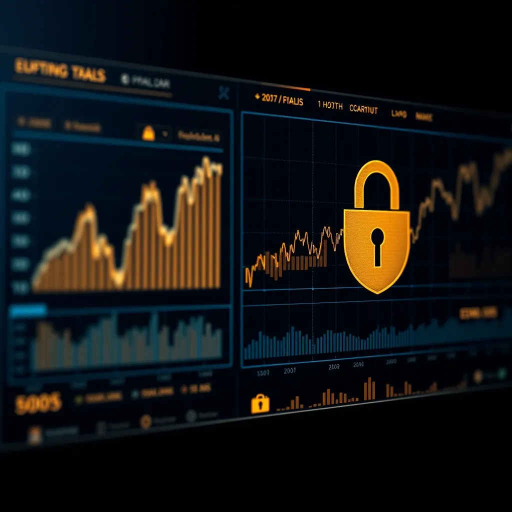 Professional digital interface showing financial data charts