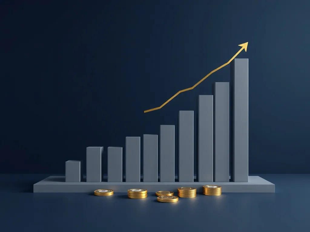 Professional financial bar chart showing growth and distribu